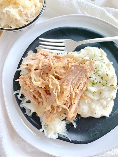 Slow Cooker Pork and Sauerkraut - Foodtastic Mom