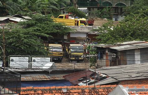 West Jakarta, Indonesia - February 18th, 2023 - Buildings in Jakarta with empty construction ...