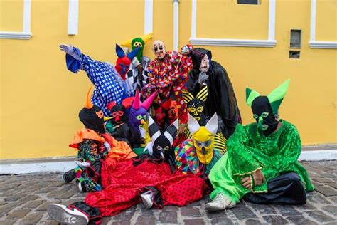 Premium Photo | Group of people wearing carnival costume