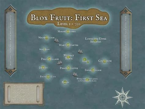 Roblox Blox Fruits Map - All Islands, Locations & Level Requirements