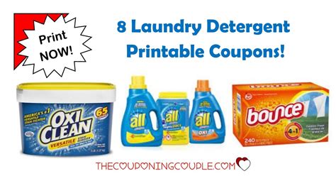 5 Laundry Detergent Printable Coupons ~ $5.50 in Savings!!! | Printable coupons, Laundry ...