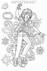 70s Disco Dancer Coloring Sheet For Adults Printable Page Of  sketch template