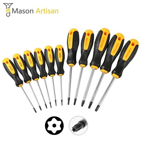 11Pcs Cr-V Torx Screwdriver Set with Hole Magnetic T5-T30 Screw Driver ...