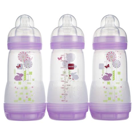 Mam Anti-Colic Bottle, 9oz, 3-Ct, Pink Mam Bottles, Avent Bottles, Best Baby Bottles, Baby ...