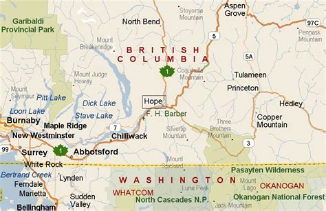 Where is Hope, British Columbia? see area map & more