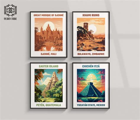 Global Ruins Wall Art: Gobekli Tepe, Chicen Itza, Angkor Wat, and More Digital Prints for Unique ...