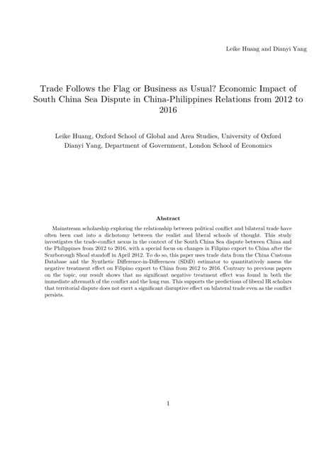 (PDF) Trade Follows the Flag or Business as Usual? Economic Impact of ...