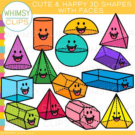 Basic 3D Shapes Clip Art | Clip art, Math geometry, 3d shapes - Clip Art Library