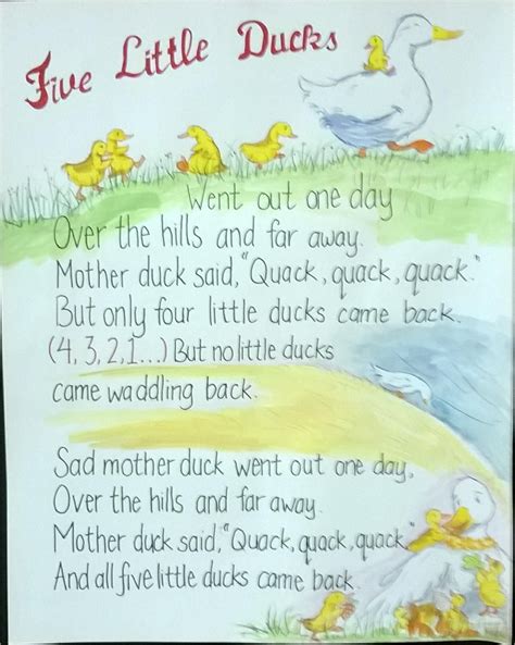 Pin by Mamalina on Playgroup Songs | Little duck, Nursery rhymes, Childrens crafts