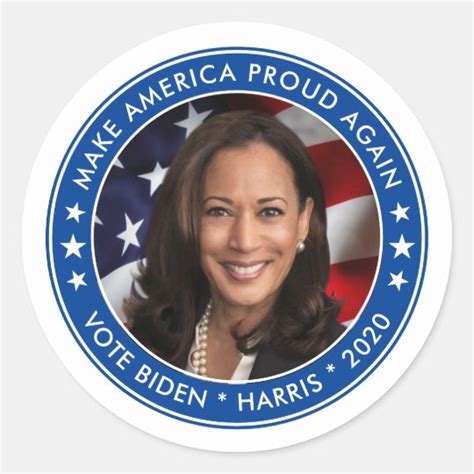 Kamala Harris 2020 Election Blue Campaign Photo Classic Round Sticker ...