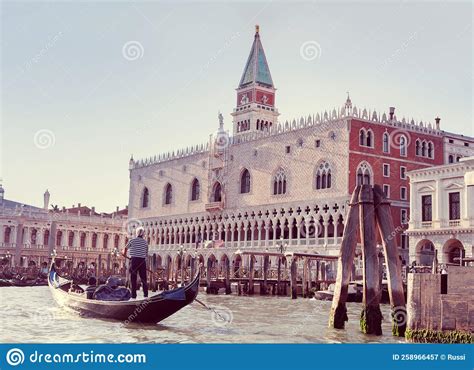 The Gondola on a St. Mark`s Square Background in Venice Stock Image ...