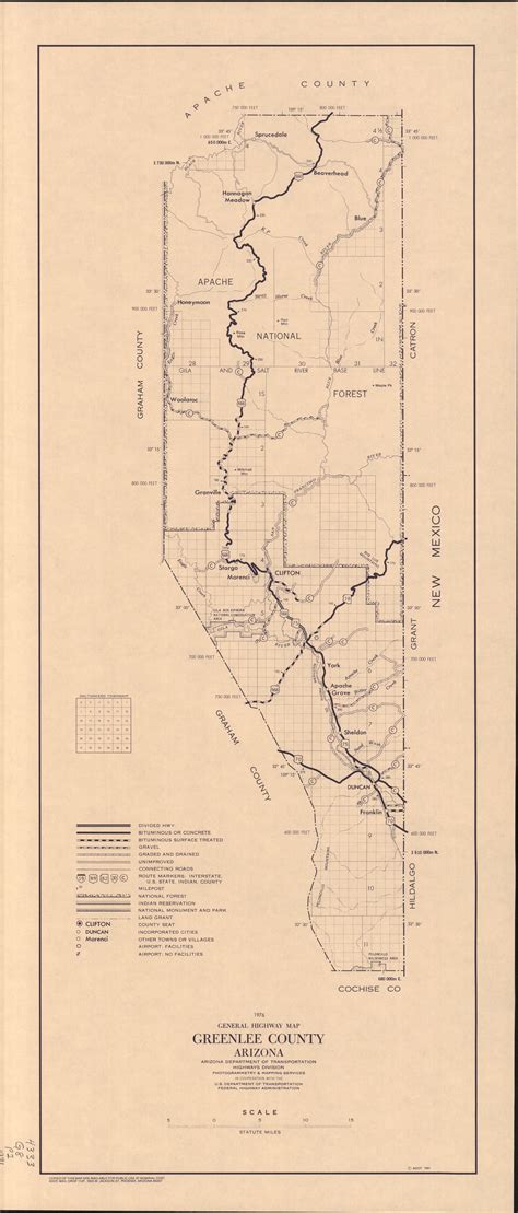 General Highway Map Greenlee County, 1991 | Arizona Memory Project