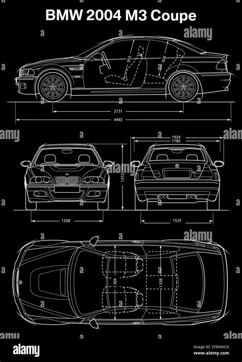 2004 BMW M3 Coupe car blueprint Stock Vector Image & Art - Alamy