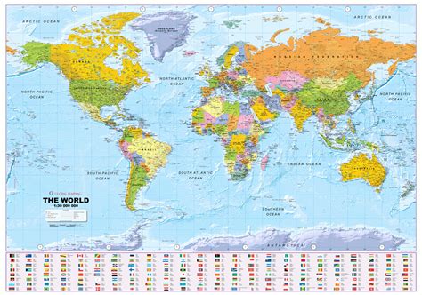 Large World Political Map - Large 1:30m - Locked PDF : XYZ Maps