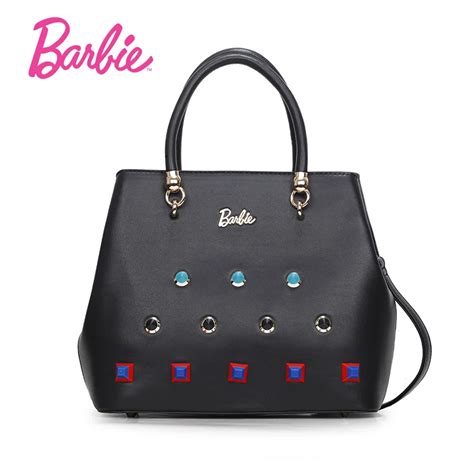 Barbie women handbags coloful rivet PU Leather ladies fashion big handbags for women simple ...