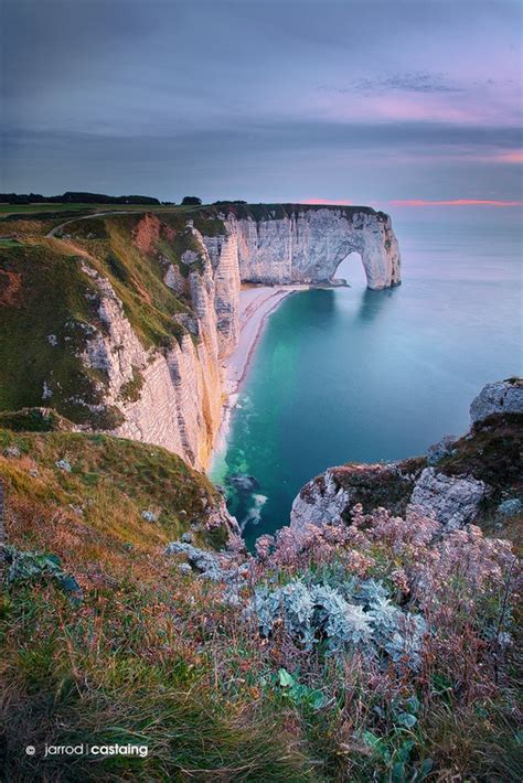 Sunset at the cliffs of Etretat, Normandy, France... "Cliffs of Etretat" by Jarrod Castaing Fine ...