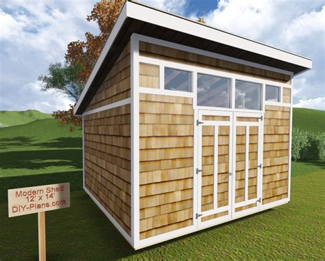 12x14 Modern Shed Plan