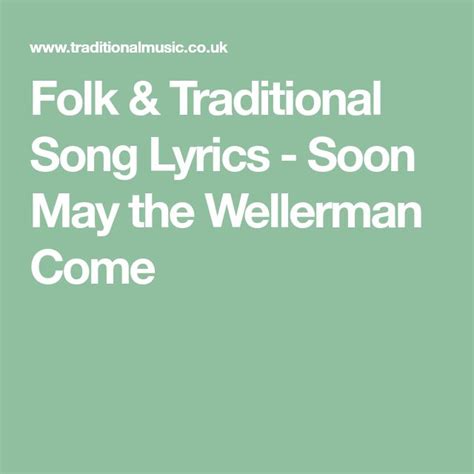 Folk & Traditional Song Lyrics - Soon May the Wellerman Come | Traditional song, Songs, Song lyrics