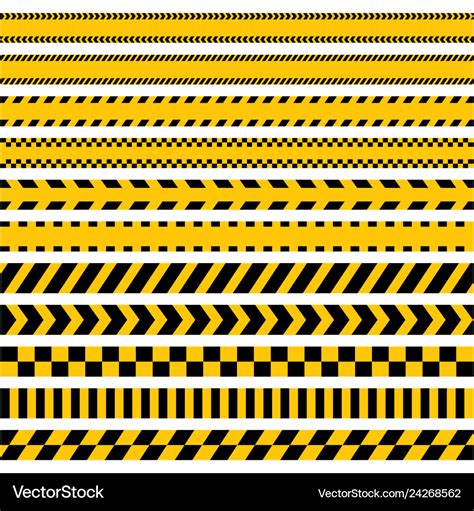 Set of stripes yellow caution warning tape Vector Image