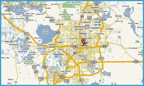 Orlando Map - Travel - Map - Vacations - TravelsFinders.Com