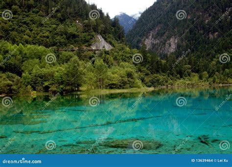 Panda Lake Waterfalls In Jiuzhai Valley Royalty-Free Stock Photo ...