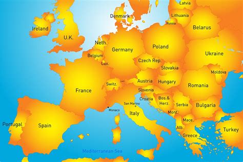 map of europe continent | Illustrator Graphics ~ Creative Market