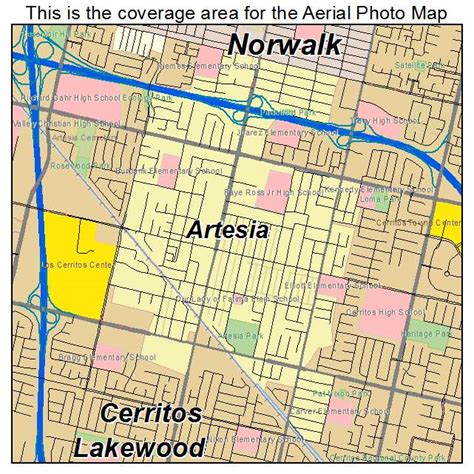 Aerial Photography Map of Artesia, CA California