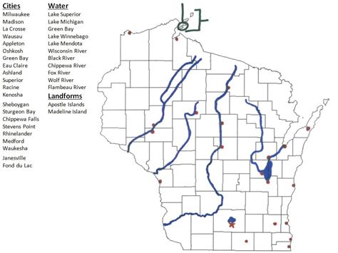 Wisconsin Map: Southern Wisconsin Diagram | Quizlet