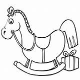 Rocking Horse And Gift Coloring Page  Free Printable Pages sketch template