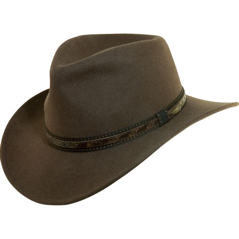 Men's Dorfman Pacific Wool/Felt Outback Hat - Khaki, Large, Model ...