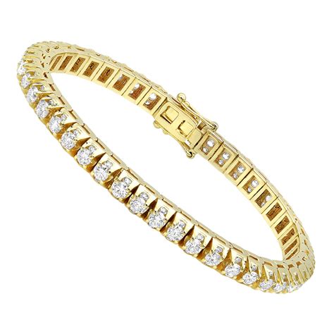 11 Carat Diamond Tennis Bracelet For Men & Women 14K Yellow Gold by ...