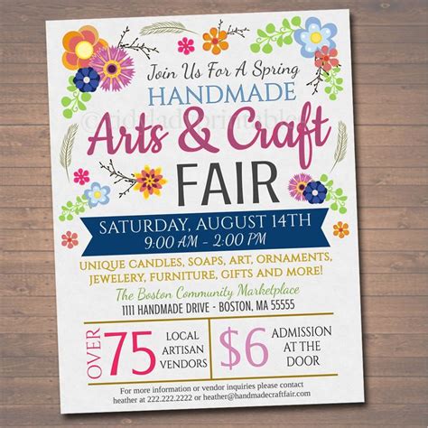 Arts & Craft Fair Event Flyer - Editable DIY TemplateDefault Title ...