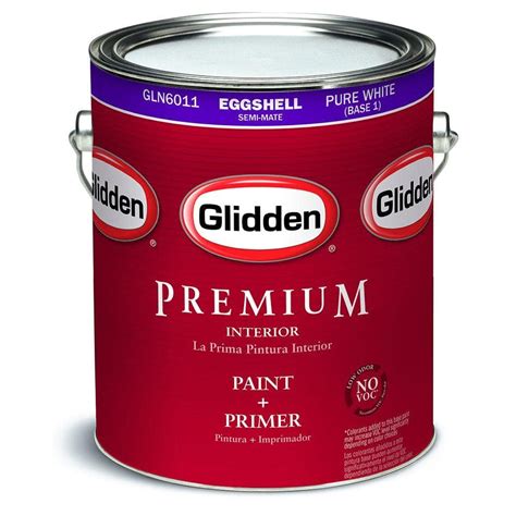 Glidden Premium 1 gal. Pure White Eggshell Interior Paint-GLN6011-01 - The Home Depot