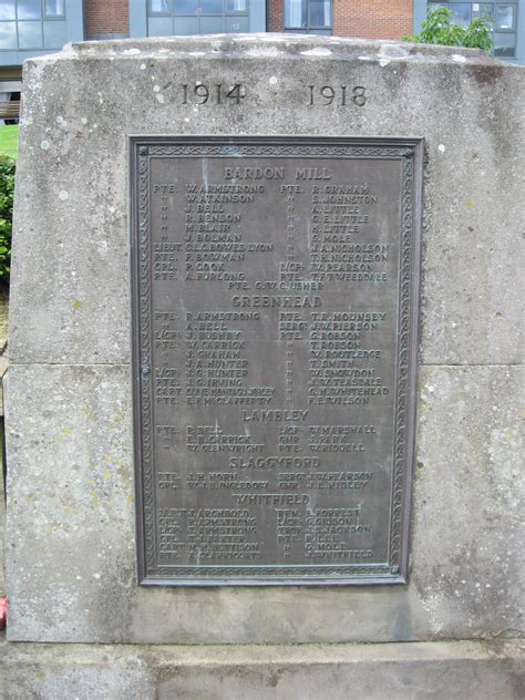 HALTWHISTLE AND DISTRICT - War Memorials Online