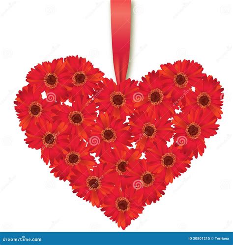 Love Heart. Flower Bouquet. Stock Illustration - Illustration of chamomile, brown: 30801215