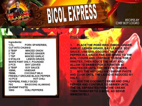 Kusina Master Recipes: Bicol Express