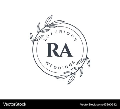 Ra initials letter wedding monogram logos Vector Image