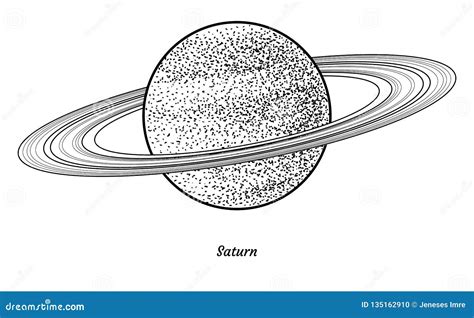 Planet Saturn Illustration, Drawing, Engraving, Ink, Line Art, Vector ...