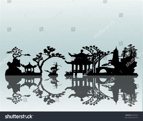 Vector Asian Landscape Stock Vector (Royalty Free) 5526103 | Shutterstock