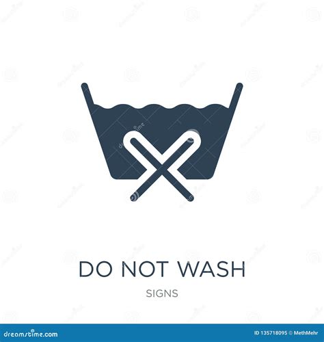 Do Not Wash Icon in Trendy Design Style. Do Not Wash Icon Isolated on White Background Stock ...