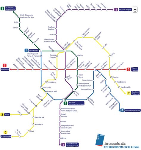 Redesign of Brussels' Metro Network, on a map : r/transit