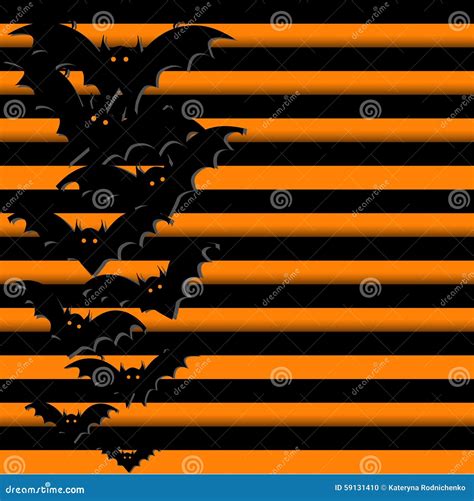 Black and Orange Card Halloween Bats Stock Illustration - Illustration of cartoon, shadow: 59131410