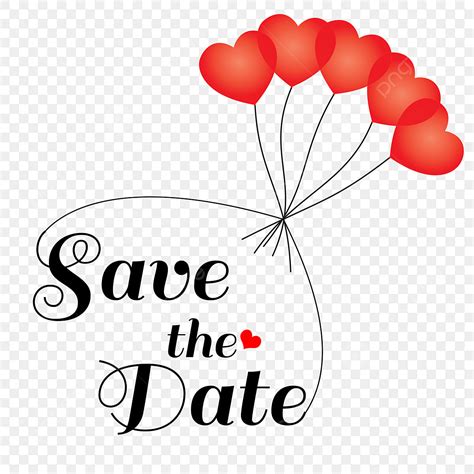 Save The Date Wedding Hd Transparent, Save The Date With Heart Balloons ...