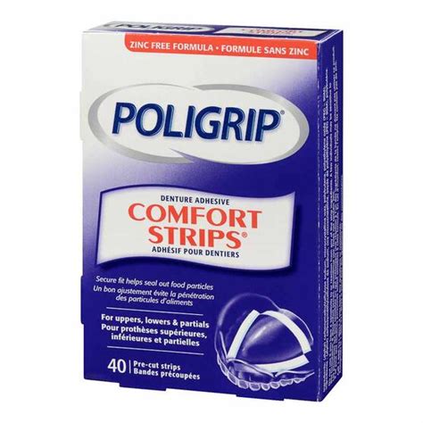 Poligrip Comfort Strips Denture Adhesive - 40's | London Drugs