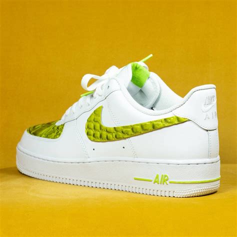 Nike Air Force 1 Custom 'Lime Green Croc' white | Etsy