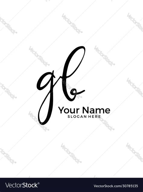 G b gb initial logo signature handwriting Vector Image