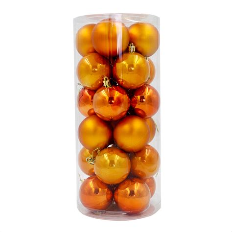 Orange Christmas Baubles 80mm 48 Pack Pearl Matt