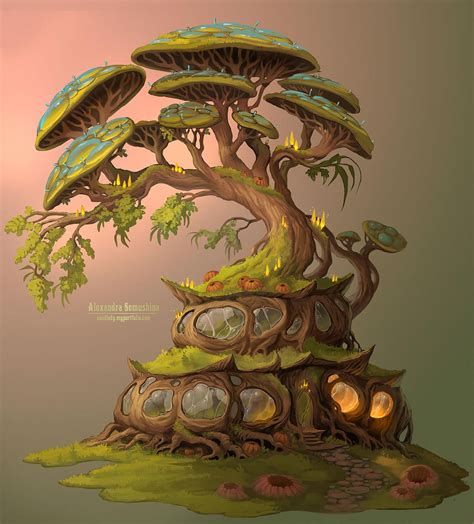 Biotech house by Sedeptra on DeviantArt | Fantasy tree, Fantasy art, Environmental art