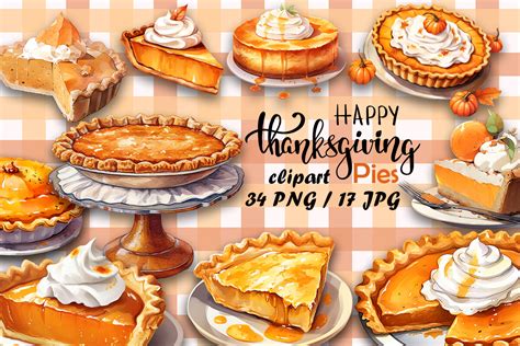 Thanksgiving Pie Clipart Bundle Graphic by ArtWifeShop · Creative Fabrica