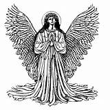Biblical Angel Messenger Coloring Page · Creative Fabrica sketch template